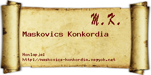 Maskovics Konkordia névjegykártya